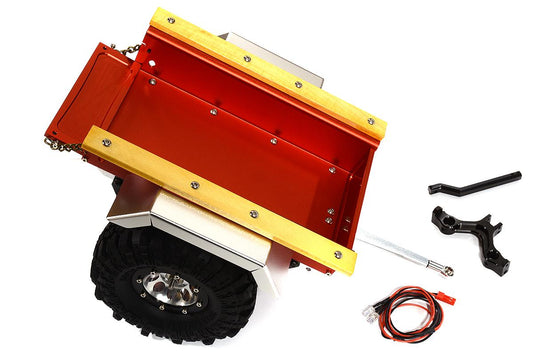 Realistic Leaf Spring 1/10 Size Utility Box Trailer for Scale Crawler Truck C25800RED