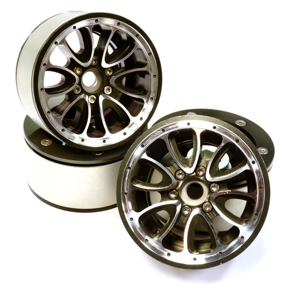 Billet Machined High Mass 12 Spoke 2.2 Size Wheel (4) for 1/10 Axial Wraith 2.2 C25848GUN