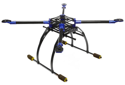 Custom Machined Alloy+Carbon Fiber Quadcopter Upgrade Frame 550 Size Foldable C25864BLUE