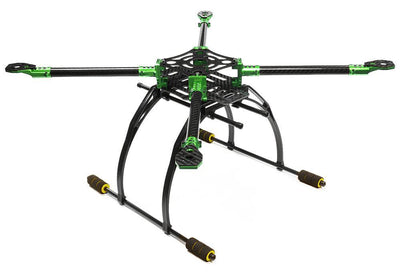 Custom Machined Alloy+Carbon Fiber Quadcopter Upgrade Frame 550 Size Foldable C25864GREEN