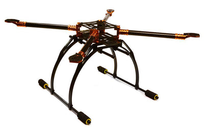 Custom Machined Alloy+Carbon Fiber Quadcopter Upgrade Frame 550 Size Foldable C25864ORANGE