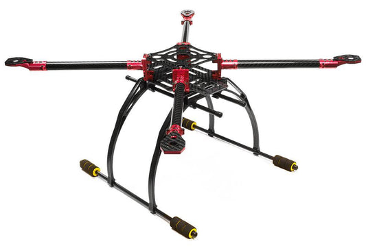 Custom Machined Alloy+Carbon Fiber Quadcopter Upgrade Frame 550 Size Foldable C25864RED