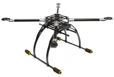 Custom Machined Alloy+Carbon Fiber Quadcopter Upgrade Frame 550 Size Foldable C25864SILVER
