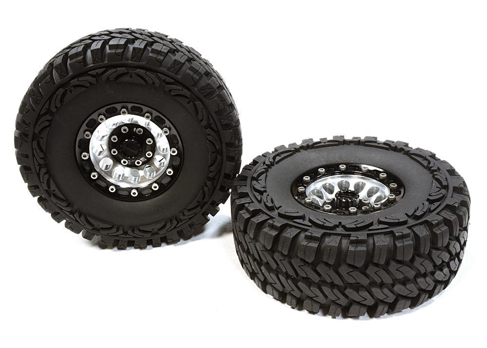 High Mass Billet 12H Spoke OZ 1.9 Wheel & Tire(2) for Scale Crawler (O.D.=113mm) C26179BLACK