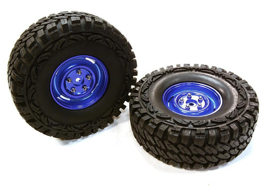 Composite 4L Type 1.9 Size Wheel & Tire (2) for 1/10 Scale Crawler (O.D.=113mm) C26376BLUE