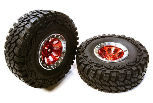 10H Composite 1.9 Wheel w/ Alloy Ring & Tire (2) for Scale Crawler (O.D.=113mm) C26379REDSILVER