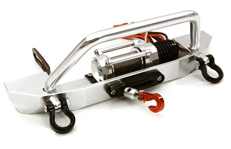 Realistic High Torque Winch w/ Scale Front Bumper for Axial 1/10 SCX10 II C26990SILVER