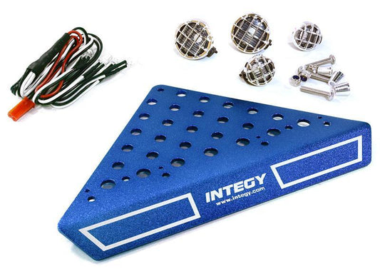 Roof Top Alloy Armor Protection Plate w/ Lights for 1/10 Scale Crawler (W=148mm) C27026BLUE