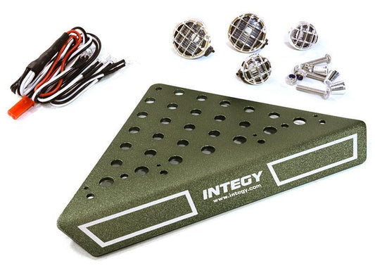 Roof Top Alloy Armor Protection Plate w/ Lights for 1/10 Scale Crawler (W=148mm) C27026GUN