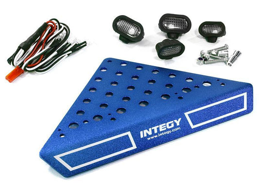 Roof Top Alloy Armor Protection Plate w/ Lights for 1/10 Scale Crawler (W=148mm) C27027BLUE