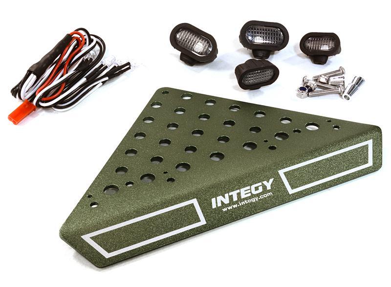 Roof Top Alloy Armor Protection Plate w/ Lights for 1/10 Scale Crawler (W=148mm) C27027GUN