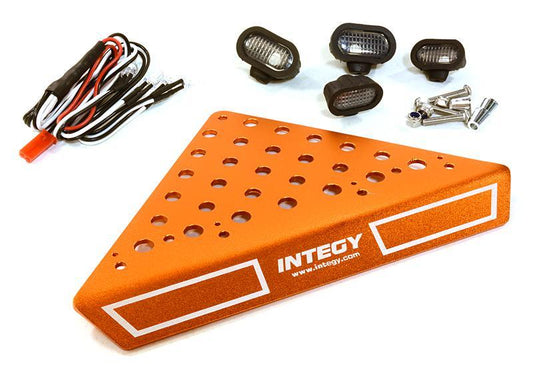 Roof Top Alloy Armor Protection Plate w/ Lights for 1/10 Scale Crawler (W=148mm) C27027ORANGE