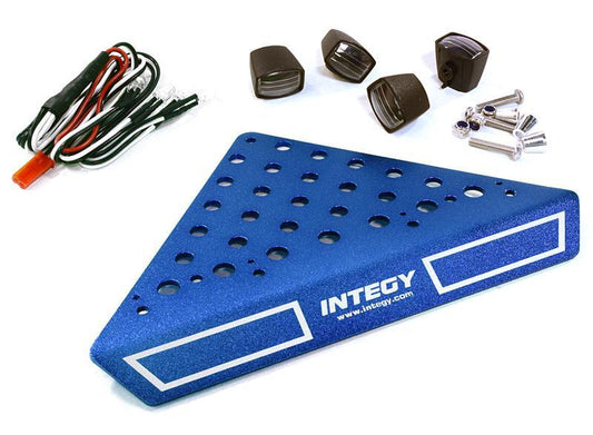 Roof Top Alloy Armor Protection Plate w/ Lights for 1/10 Scale Crawler (W=148mm) C27028BLUE