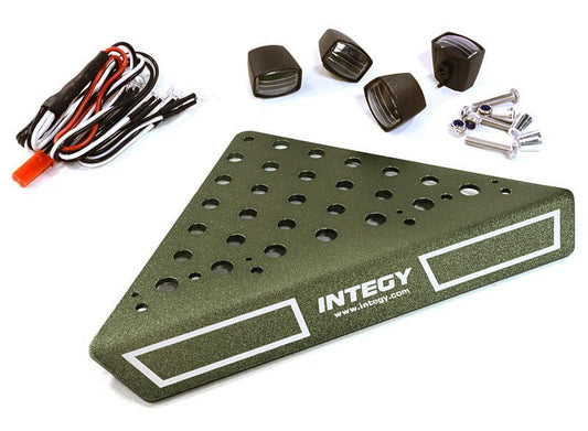 Roof Top Alloy Armor Protection Plate w/ Lights for 1/10 Scale Crawler (W=148mm) C27028GUN