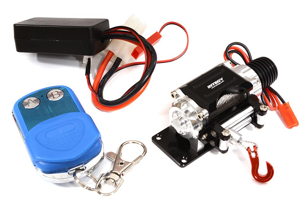 Billet Machined T3 Realistic Mega Winch w/Wireless Module for 1/10 Scale Crawler C27159SILVER