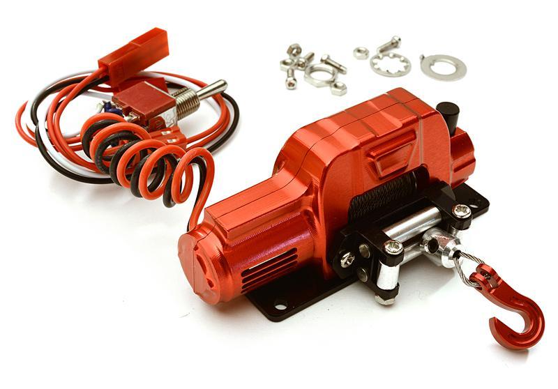 Billet Machined Realistic Power Winch for Scale Rock Crawler 1/10 Size C27932RED