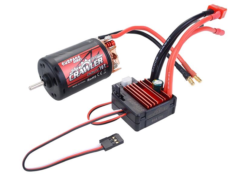 Surpass Hobby Crawler 550 Size 10T 5-Slot Brush Motor w/ BCD80A ESC C29307