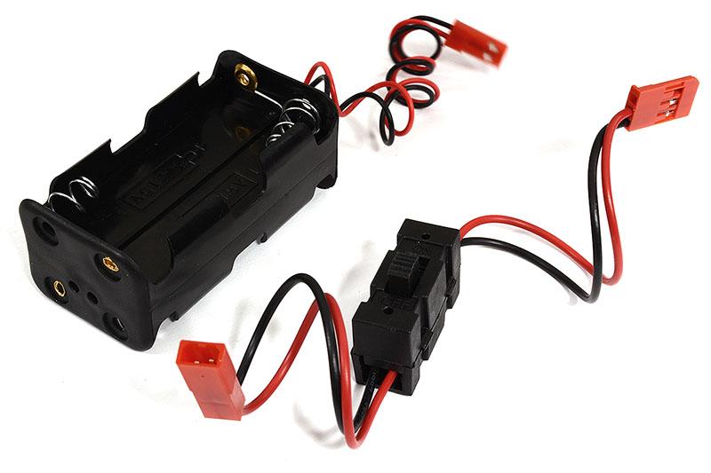 Battery Box 4 Cells w/On/Off Switch, AA Size for Charging, RX, LED & Cooling Fan C29797