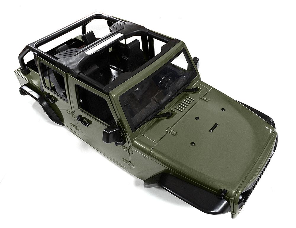 Realistic JW10-C Hard Plastic Body Kit for 1/10 Crawler WB=313mm (Matte Green) C29847DARKGREEN