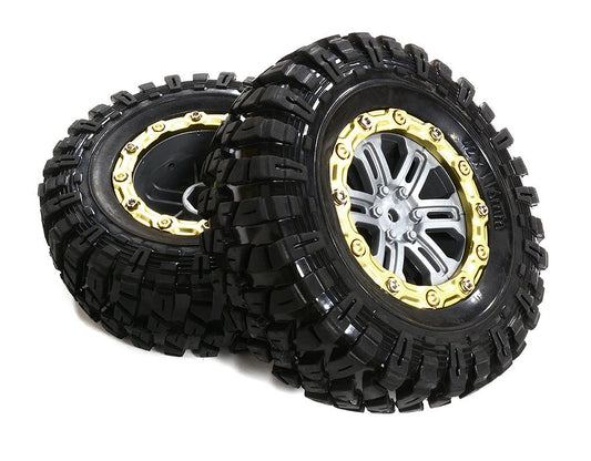 2.2 Size Dual 6 Spoke Beadlock Wheel & Tire Set (2) for 1/10 Off-Road O.D. 115mm C30141GOLD
