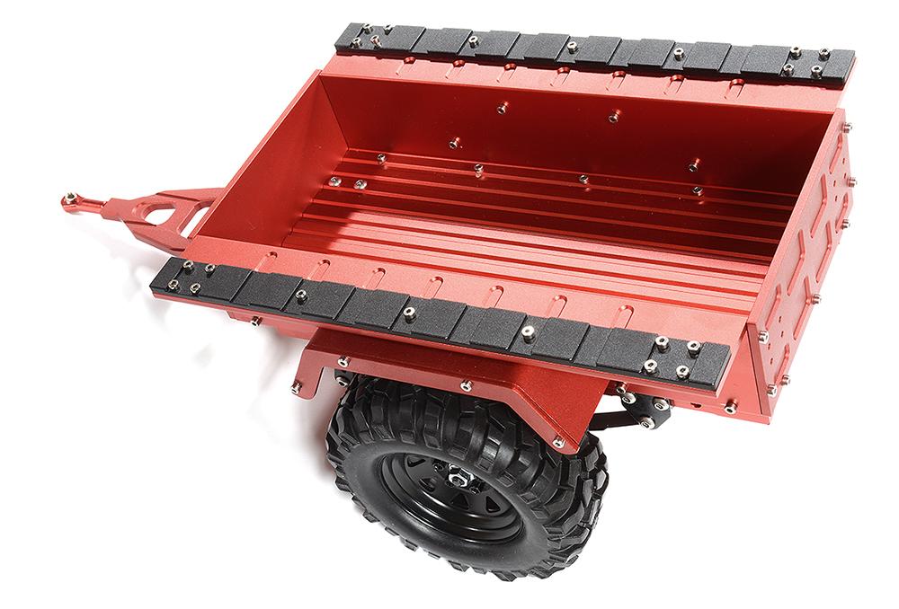 Realistic Leaf Spring 1/10 Size Utility Box Trailer for Scale Crawler Truck C30566RED