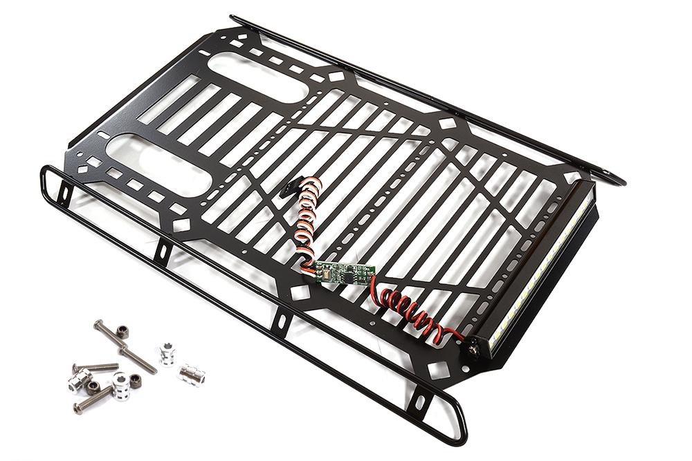 Roof Top Luggage Tray 255x172x30mm w/ LED Light Bar for Axial SCX10 III C30591