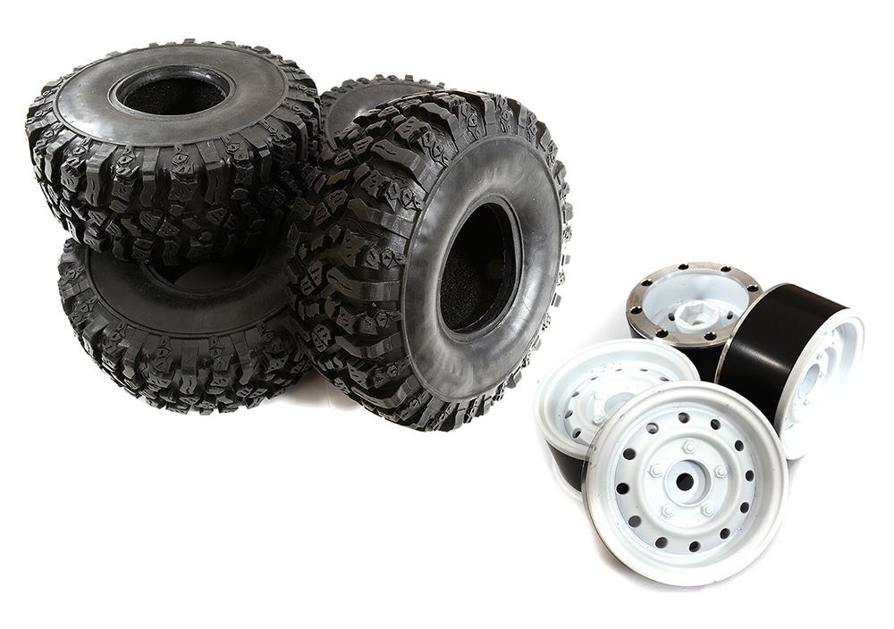 Realistic 1.9 Wheel & Tire (4) for Scale Crawler (O.D.=122mm) C30711