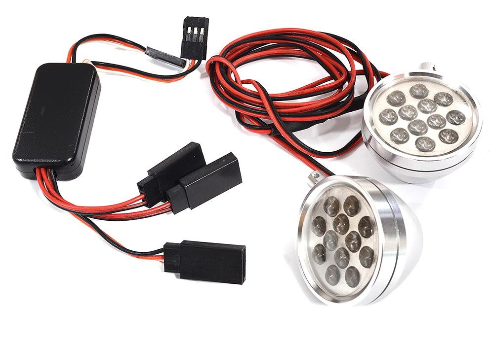 LED Spot Light Set w/ Metal Housings & Control Box for 1/5, 1/8 & 1/10 Scale C30749SILVER