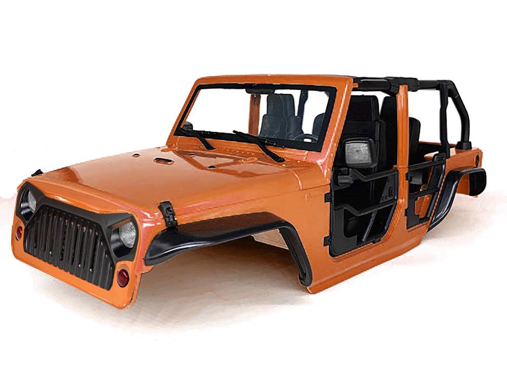 Realistic JC10 Hard Plastic Body Kit for 1/10 Scale Off-Road Crawler WB=313mm C30821ORANGE