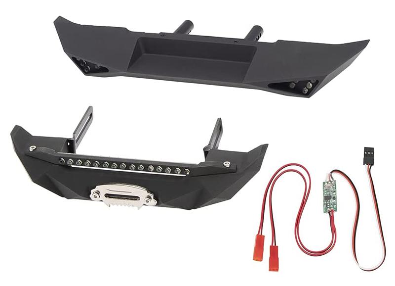 Alloy F&R Bumper w/ LED & 3rd Ch. Controller for SCX10 Trail Crawler C30967BLACK