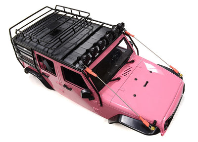 Realistic JW10-S+LED+Cage Hard Plastic Body Kit for 1/10 Scale Off-Road WB=313mm C31719PINK