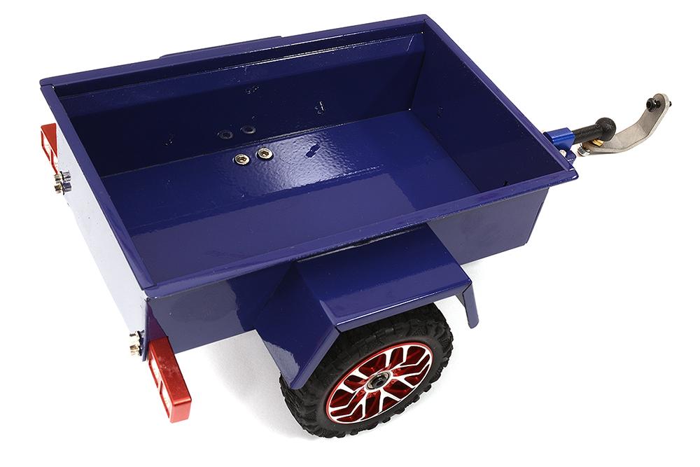 Realistic Metal Cargo Utility Box Trailer for 1/24 Scale RC 144x91x53mm C32135BLUE