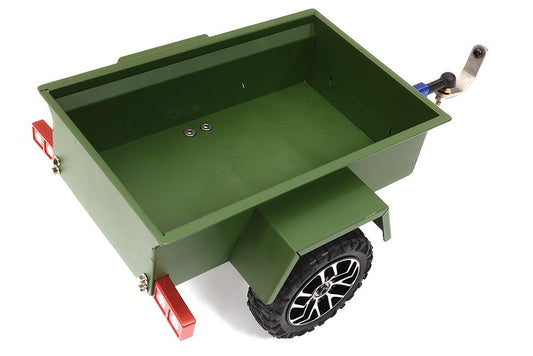 Realistic Metal Cargo Utility Box Trailer for 1/24 Scale RC 144x91x53mm C32135DARKGREEN