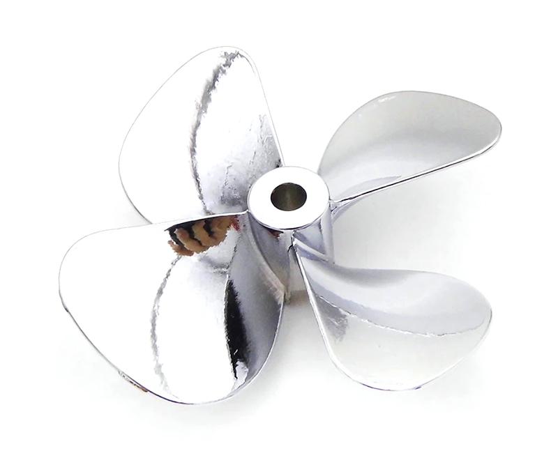 Zinc Metal 55mm 4-Blade Propeller 4mm Shaft for RC Boat C32462