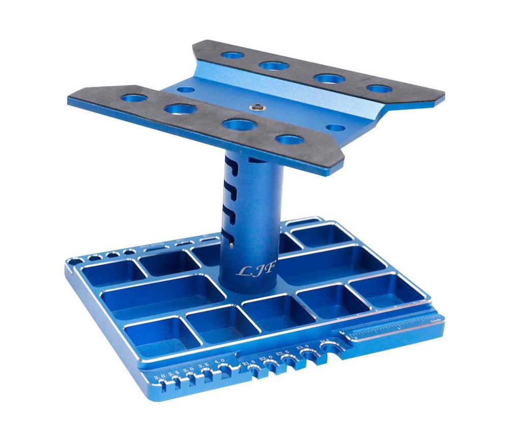 Alloy 1/8 & 1/10 Car Stand Workstation Organizer 160x130x170mm C32617BLUE