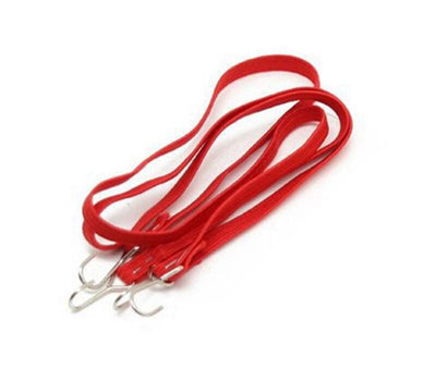 1/10 Model Scale 400mm Bungee Elastic Cord Straps (2)+Hooks for Off-Road Crawler C32785RED