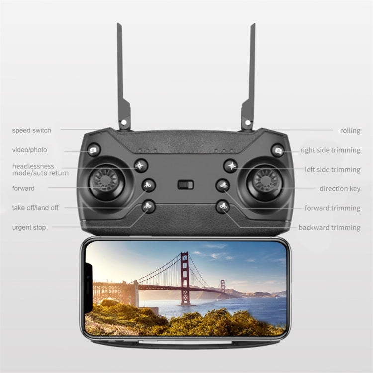 LS-E525 4K Double HD Camera Mini Foldable RC Quadcopter Drone Remote Control Aircraft(Black)