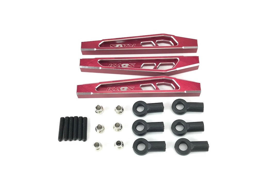 CKD0369 KAOS Front Upper & Lower Suspension Links Set (69mm, CNC Aluminum, Red anodized) 3 pcs F450 DL-Series