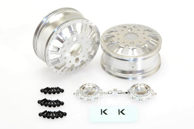 CKD0652 KG1 KD004 CNC Aluminum REAR Dually Wheel (SILVER anodize, 2pcs, w/cap and decal, screws)