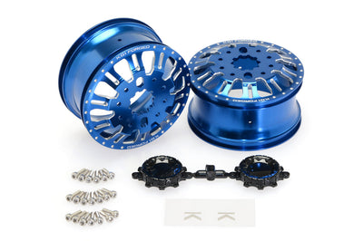 CKD0655 KG1 KD004 CNC Aluminum FRONT Wheel (BLUE anodize, 2pcs, w/cap and decal, screws)