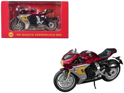 MV Agusta Superveloce 800 Motorcycle #1 Red Metallic and Silver 1/18 Diecast Model by CM Models