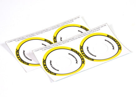 F1 TIRE SIDEWALL STICKER- YELLOW, 4 tire stickers