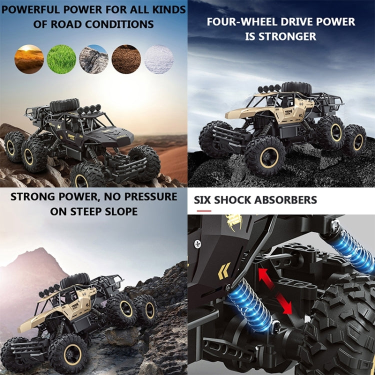 4WD Oversized Alloy Six Wheel Vehicle RC Car(Black)