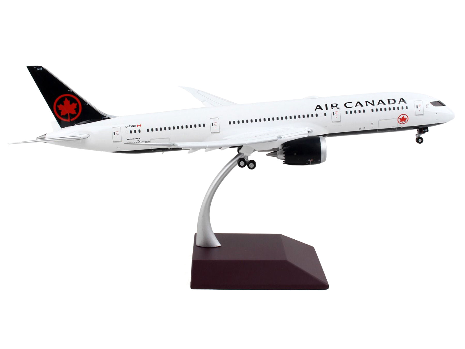 Boeing 787-9 Commercial Aircraft with Flaps Down "Air Canada" White with Black Tail "Gemini 200" Series 1/200 Diecast Model Airplane by GeminiJets