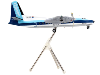 Fokker F27 Commercial Aircraft "Royal Dutch Airlines CityHopper" White with Blue Stripes "Gemini 200" Series 1/200 Diecast Model Airplane by GeminiJets