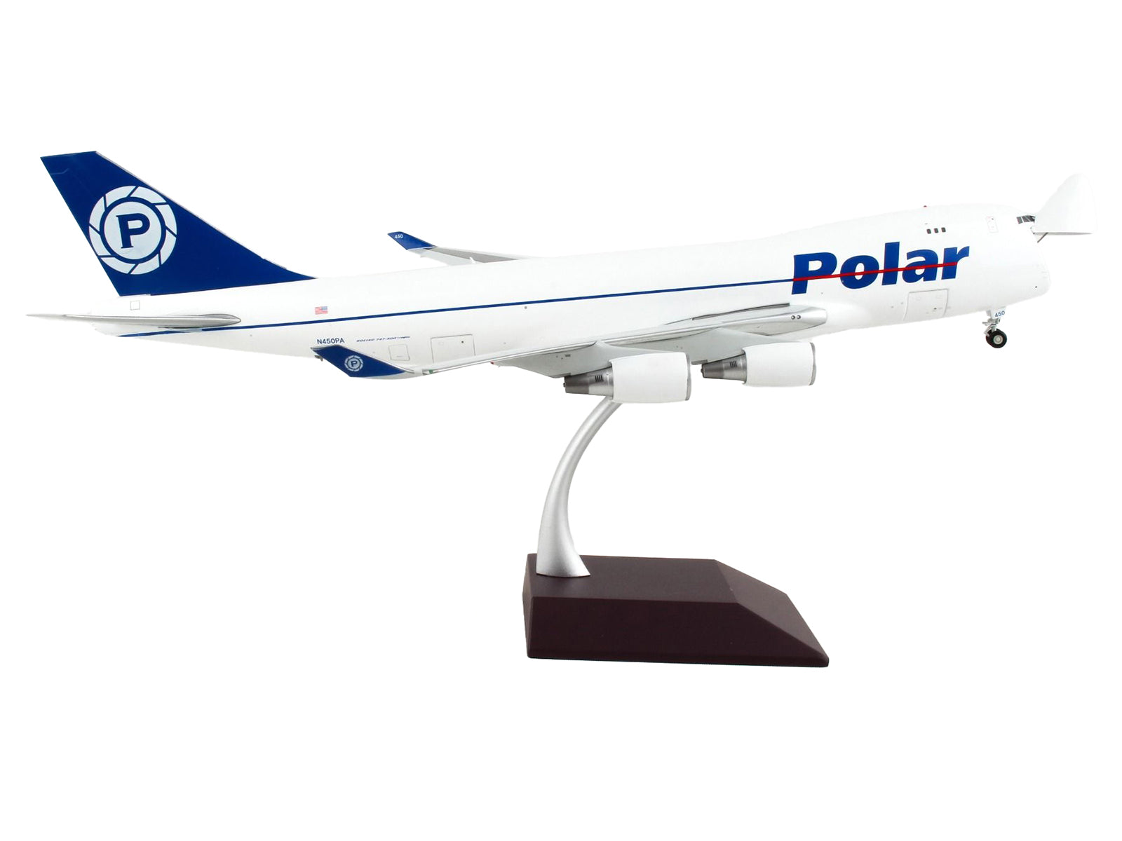 Boeing 747-400F Commercial Aircraft "Polar Air Cargo" White with Blue Tail "Gemini 200 - Interactive" Series 1/200 Diecast Model Airplane by GeminiJets