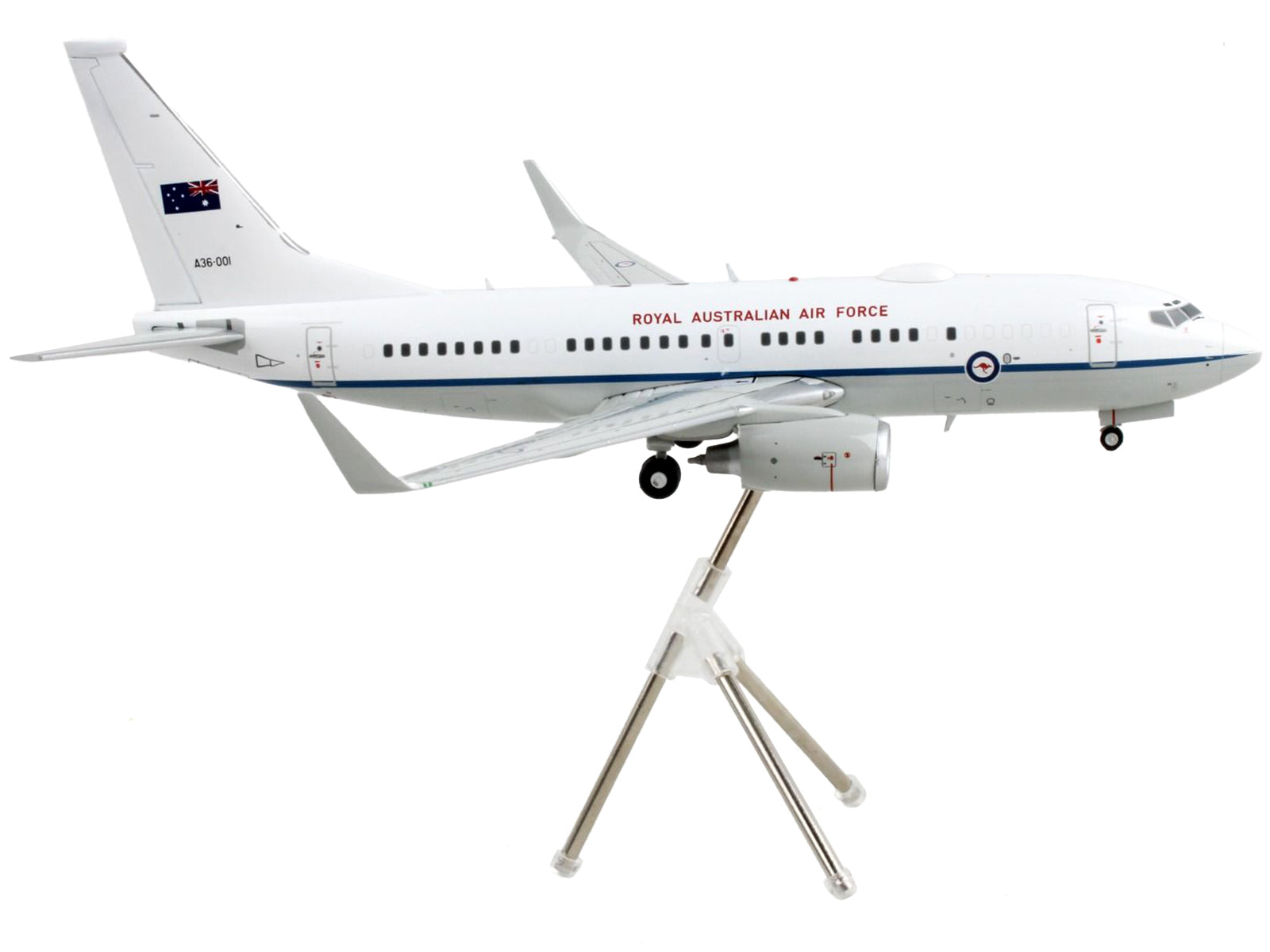 Boeing 737-700 Transport Aircraft "Royal Australian Air Force - A36-001" White and Gray "Gemini 200" Series 1/200 Diecast Model Airplane by GeminiJets