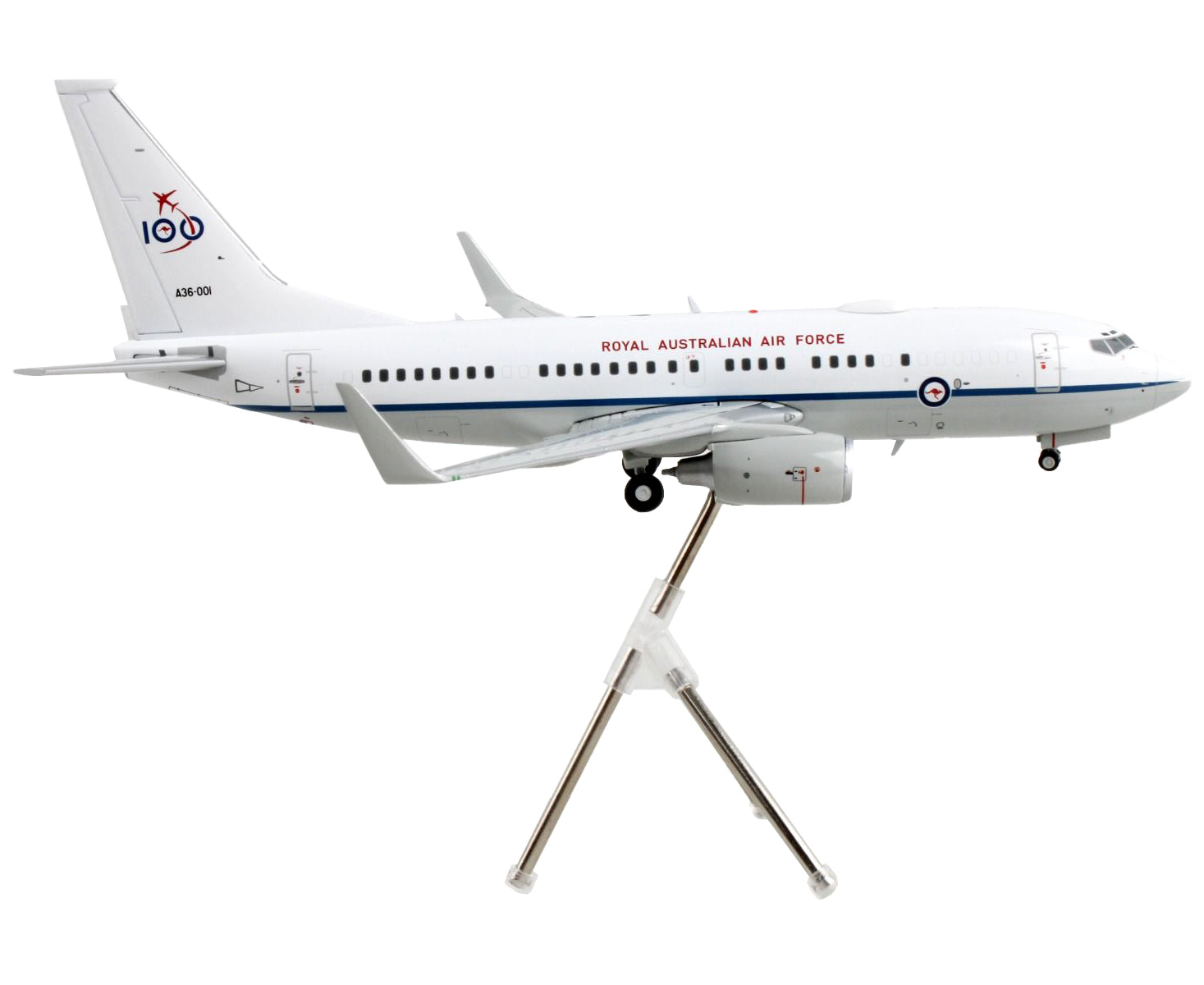 Boeing 737-700 Transport Aircraft "Royal Australian Air Force 100th Anniversary - A36-001" White and Gray "Gemini 200" Series 1/200 Diecast Model Airplane by GeminiJets