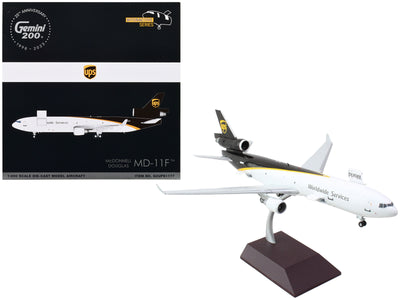 McDonnell Douglas MD-11F Commercial Aircraft "UPS Worldwide Services" White with Brown Tail "Gemini 200 - Interactive" Series 1/200 Diecast Model Airplane by GeminiJets