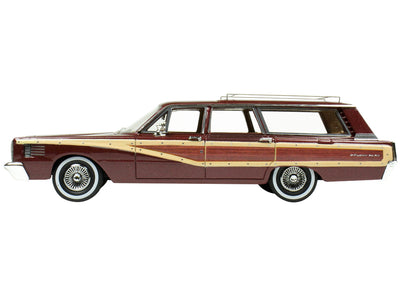 1965 Mercury Station Wagon Burgundy Metallic with Wood Panels Limited Edition to 200 pieces Worldwide 1/43 Model Car by Goldvarg Collection